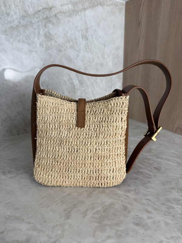 Saint Laurent (YSL) Raffia Baby Supple Le 5 A 7 Hobo