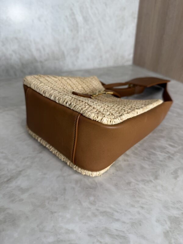Saint Laurent (YSL) Raffia Baby Supple Le 5 A 7 Hobo
