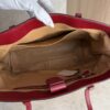 Gucci Straw Jacquard Dollar Calfskin GG Monogram Medium Ophidia Shopping Tote Natural New Cherry Red