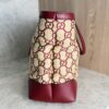 Gucci Straw Jacquard Dollar Calfskin GG Monogram Medium Ophidia Shopping Tote Natural New Cherry Red