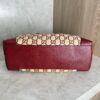 Gucci Straw Jacquard Dollar Calfskin GG Monogram Medium Ophidia Shopping Tote Natural New Cherry Red