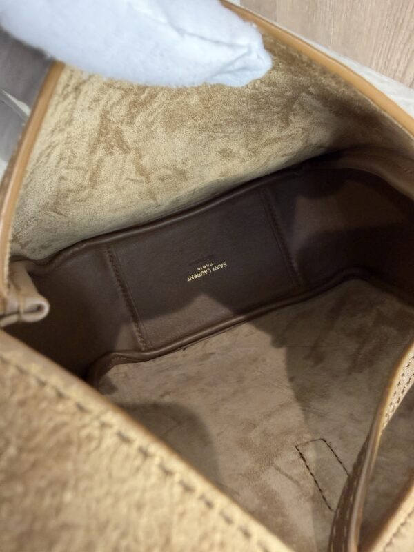Saint Laurent (YSL) Suede Baby Supple Le 5 A 7 Hobo Golden Leaf