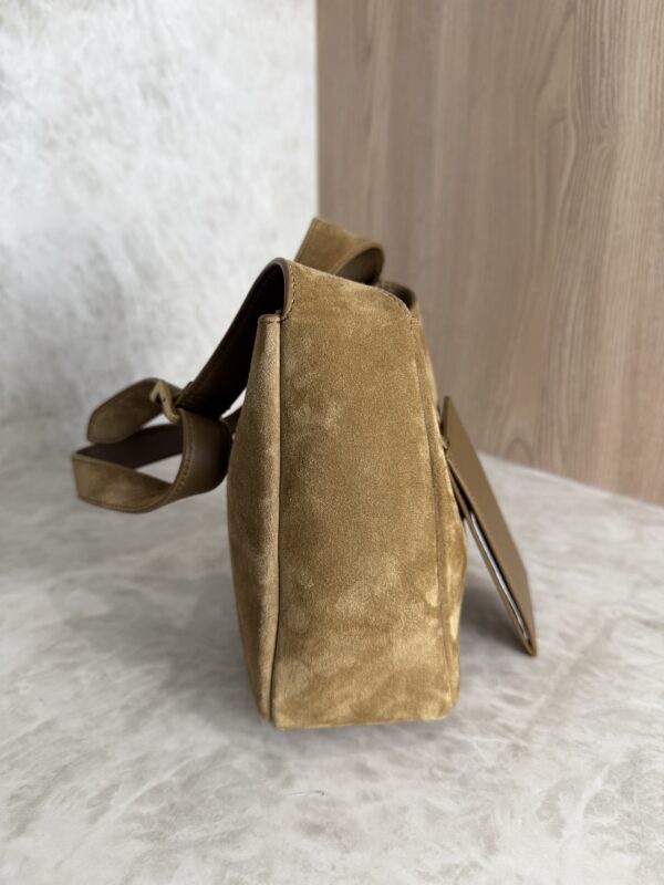 Saint Laurent (YSL) Suede Baby Supple Le 5 A 7 Hobo Golden Leaf