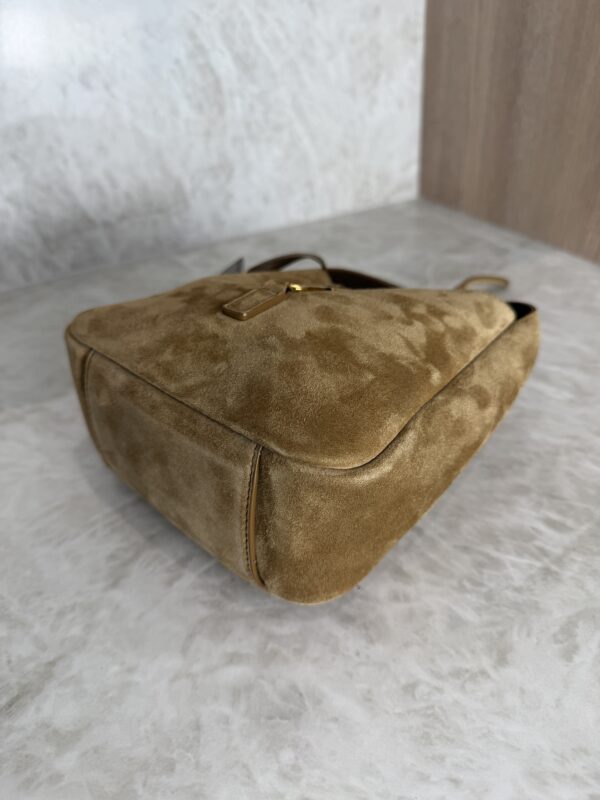 Saint Laurent (YSL) Suede Baby Supple Le 5 A 7 Hobo Golden Leaf