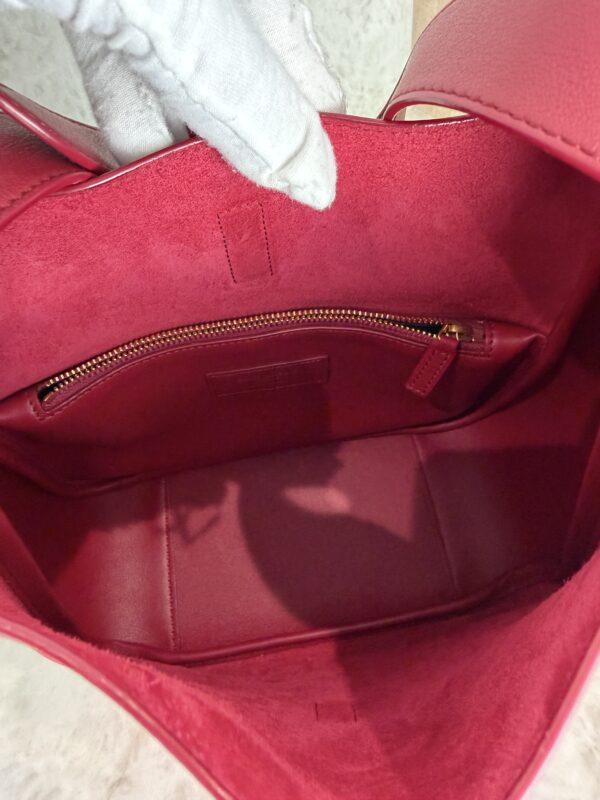Saint Laurent (YSL) Smooth Calfskin Small Le 5 A 7 Soft Hobo Cherry Jam