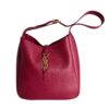 Saint Laurent (YSL) Smooth Calfskin Small Le 5 A 7 Soft Hobo Cherry Jam