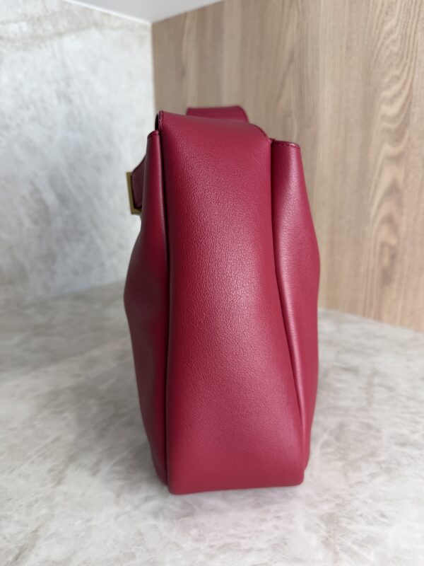 Saint Laurent (YSL) Smooth Calfskin Small Le 5 A 7 Soft Hobo Cherry Jam
