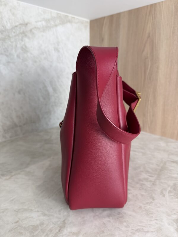 Saint Laurent (YSL) Smooth Calfskin Small Le 5 A 7 Soft Hobo Cherry Jam