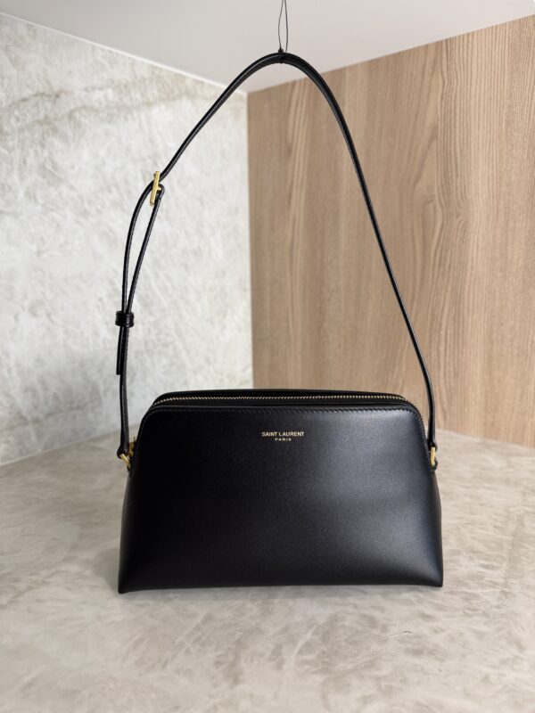 Saint Laurent Paris Zip-Up Mini Shoulder Bag Black