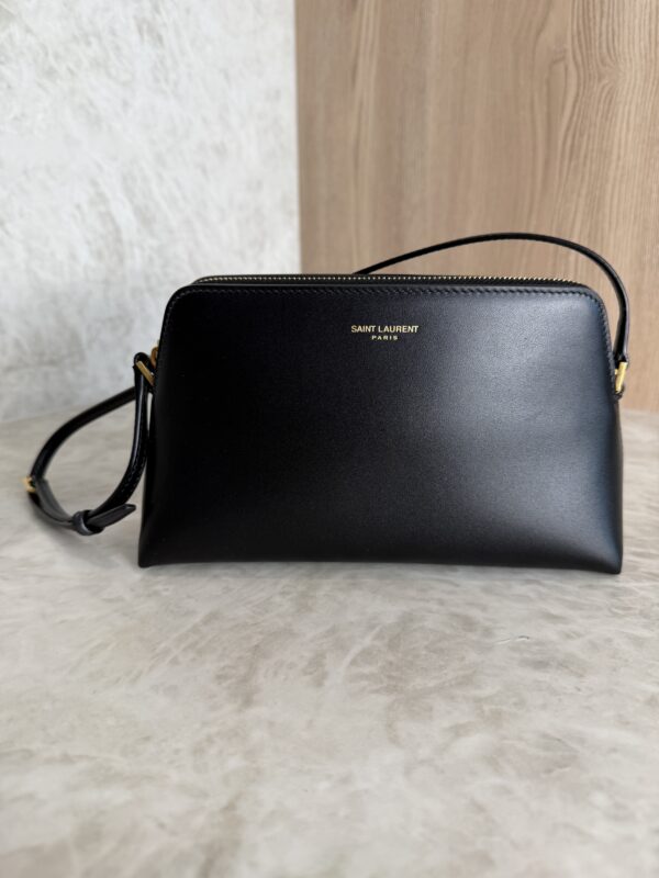 Saint Laurent Paris Zip-Up Mini Shoulder Bag Black