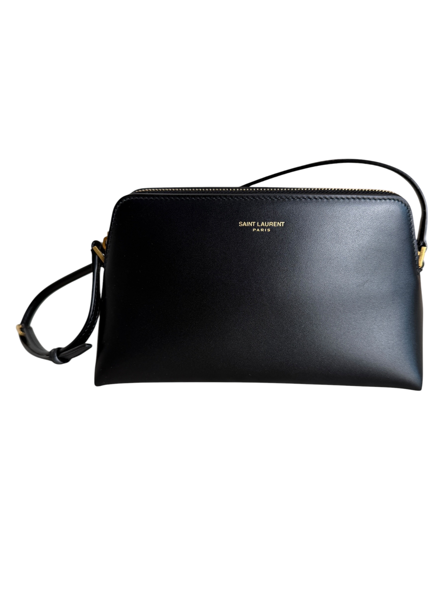 Saint Laurent Paris Zip-Up Mini Shoulder Bag Black