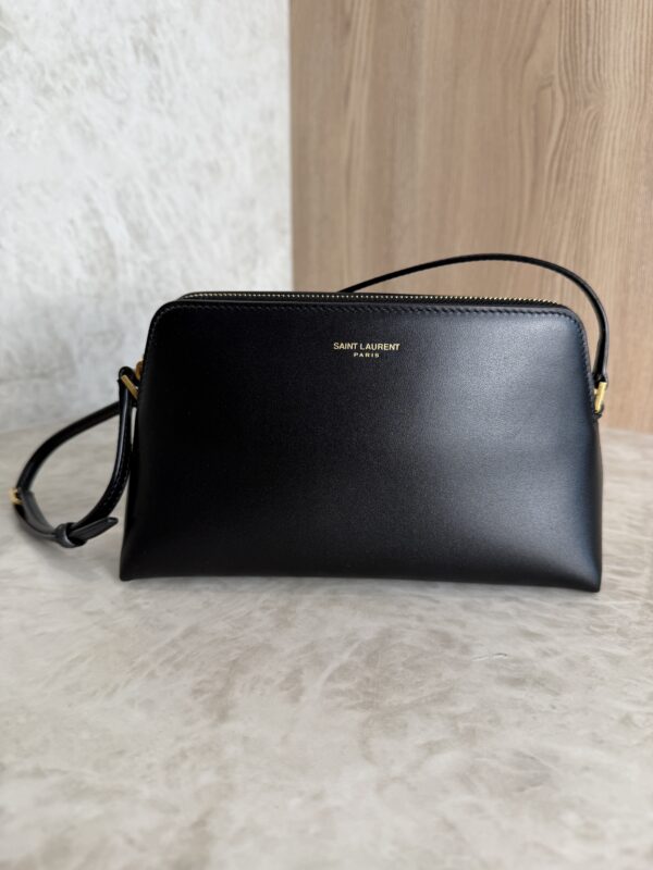 Saint Laurent Paris Zip-Up Mini Shoulder Bag Black