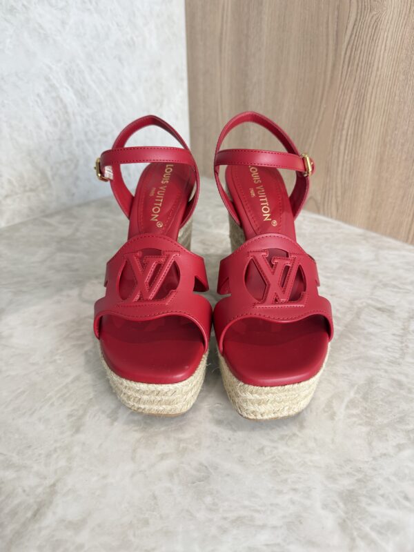 Louis Vuitton LV Isola Wedge Espadrille Red