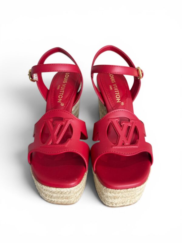 Louis Vuitton LV Isola Wedge Espadrille Red
