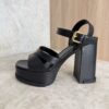 Louis Vuitton Maya Heeled Platform Sandal Black