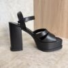 Louis Vuitton Maya Heeled Platform Sandal Black
