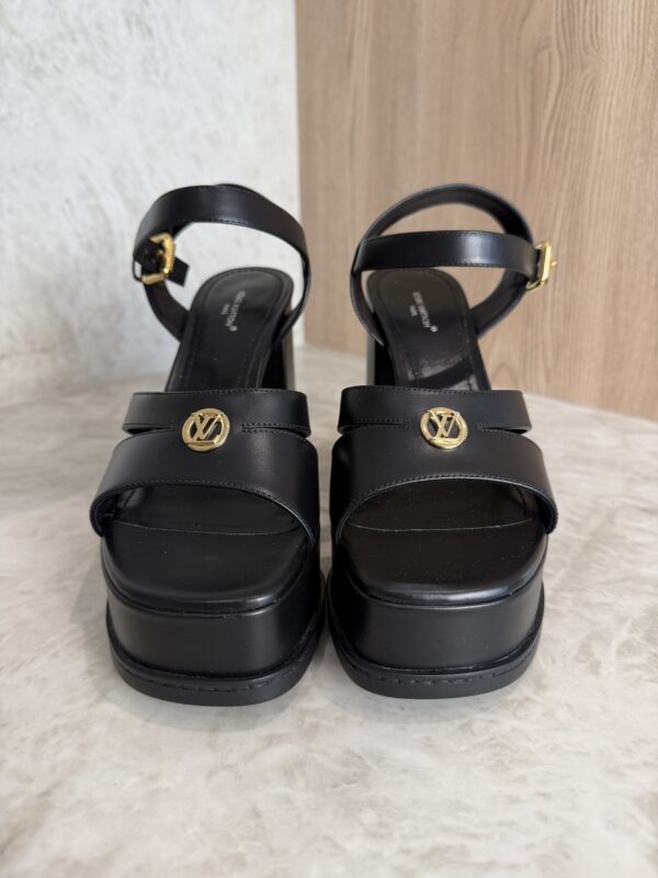 Louis Vuitton Maya Heeled Platform Sandal Black
