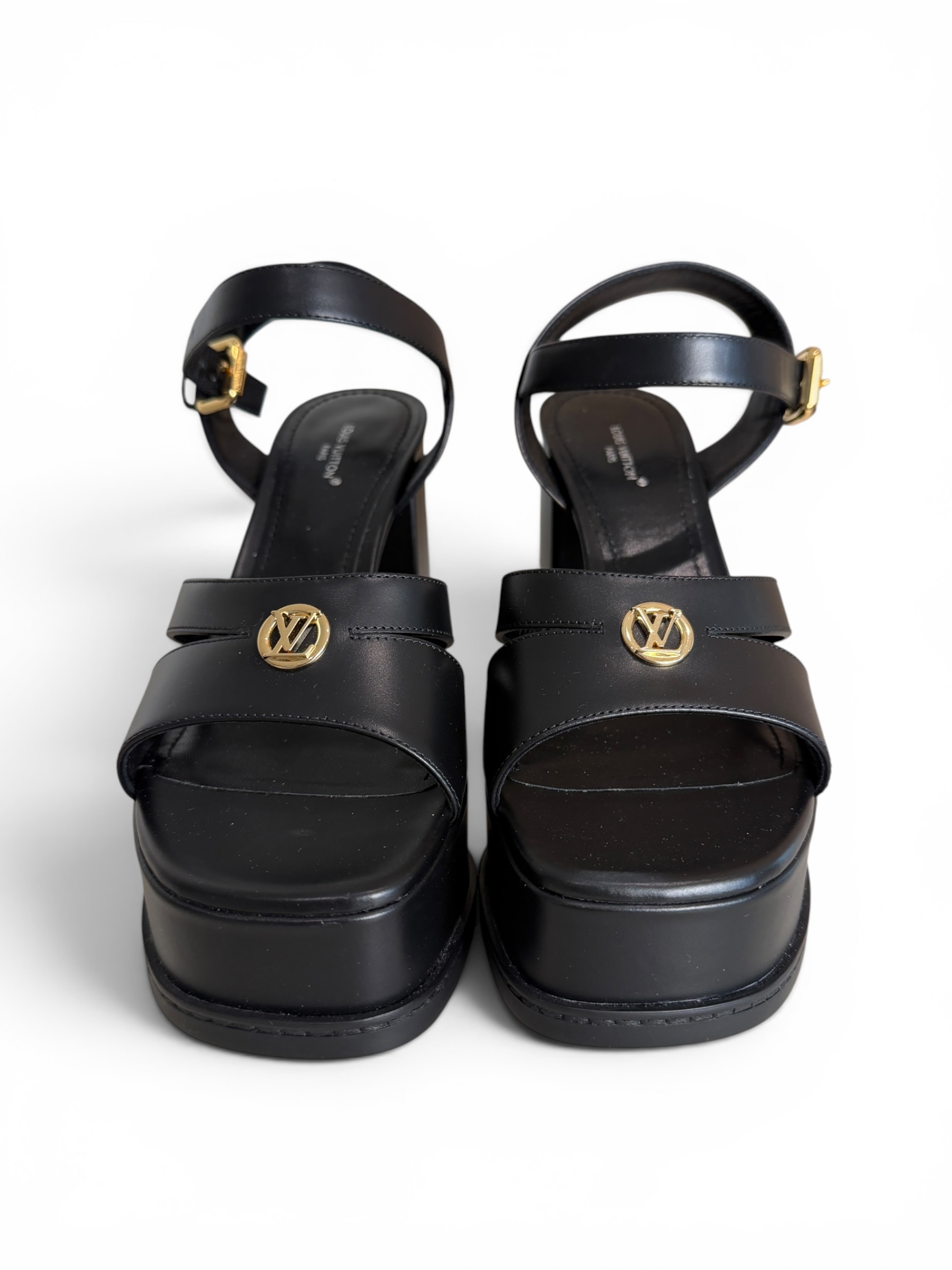 Louis Vuitton Maya Heeled Platform Sandal Black