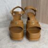 Louis Vuitton Maya Heeled Platform Sandal Tan