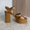 Louis Vuitton Maya Heeled Platform Sandal Tan
