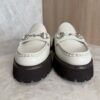 Gucci Horsebit Accent Leather Slides Size 38.5 White