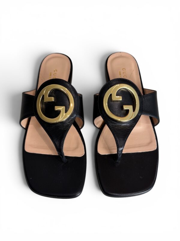 Gucci Blondie Thong Sandals Black 36