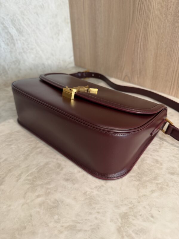 Saint Laurent (YSL) Box Calfskin Monogram Large Solferino Shoulder Bag Hot Wine