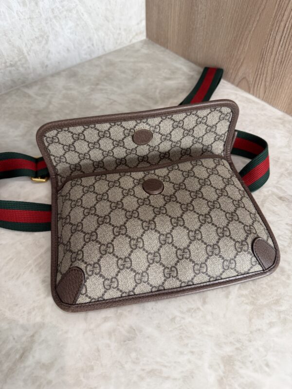 Gucci GG Supreme Monogram Neo Vintage Web Belt Bag Brown