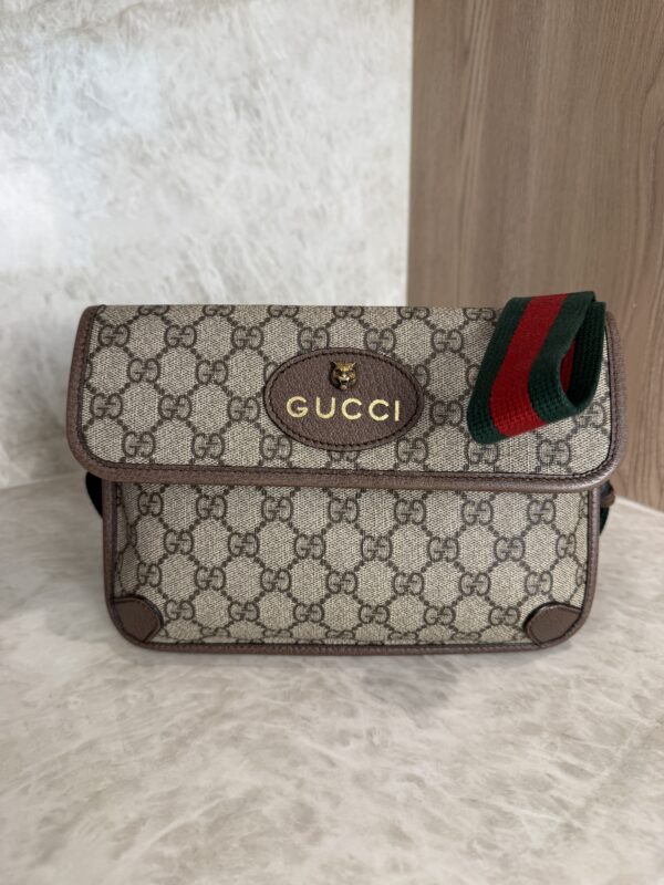 Gucci GG Supreme Monogram Neo Vintage Web Belt Bag Brown