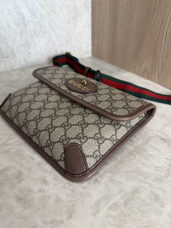 Gucci GG Supreme Monogram Neo Vintage Web Belt Bag Brown