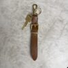 Miu Miu Cognac Leather Key Ring