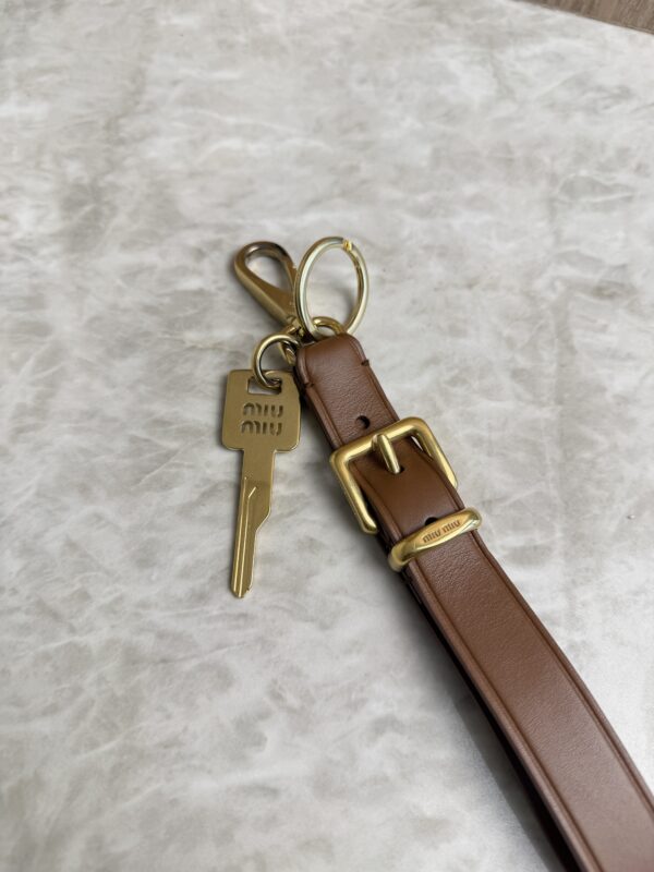 Miu Miu Cognac Leather Key Ring
