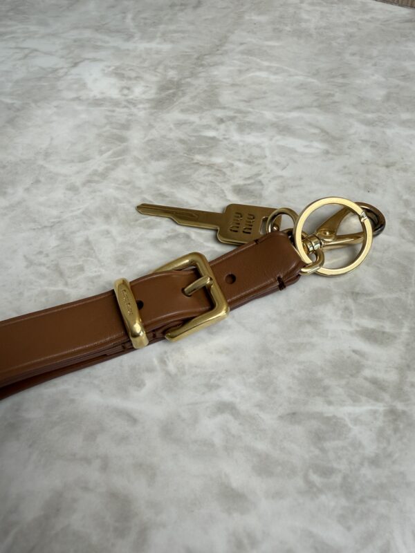 Miu Miu Cognac Leather Key Ring