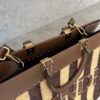 Fendi Paglia Pequin Vitello King Woven Medium Fendi Sunshine Shopper Tote Naturale Gianduia