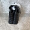 Saint Laurent (YSL) Calfskin Y Quilted Monogram Medium Loulou Chain Satchel Black and Silver Hardware