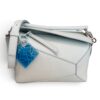 Loewe Calfskin Small Puzzle Edge Bag Frozen Silver Hardware and Loewe Anagram Charm