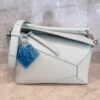 Loewe Calfskin Small Puzzle Edge Bag Frozen Silver Hardware and Loewe Anagram Charm