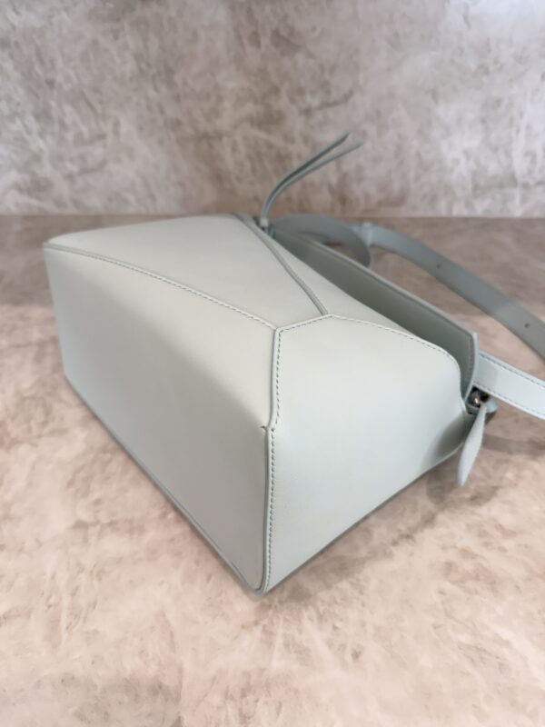 Loewe Calfskin Small Puzzle Edge Bag Frozen Silver Hardware and Loewe Anagram Charm