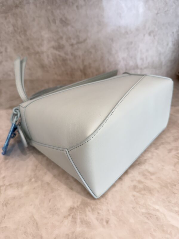 Loewe Calfskin Small Puzzle Edge Bag Frozen Silver Hardware and Loewe Anagram Charm