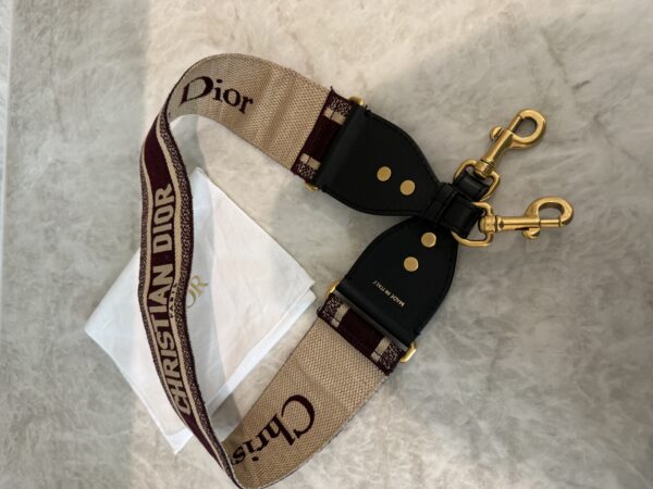 Christian Dior Canvas Embroidered Shoulder Strap
