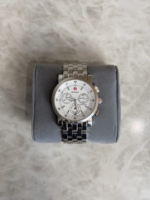 Michele Sport Sail Chronograph Stainless Steel 38mm White Chronograph Dial Watch