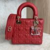 Christian Dior Lambskin Cannage Dioramour Heart Small Lady Dior Red