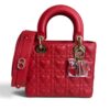 Christian Dior Lambskin Cannage Dioramour Heart Small Lady Dior Red