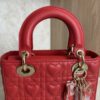 Christian Dior Lambskin Cannage Dioramour Heart Small Lady Dior Red