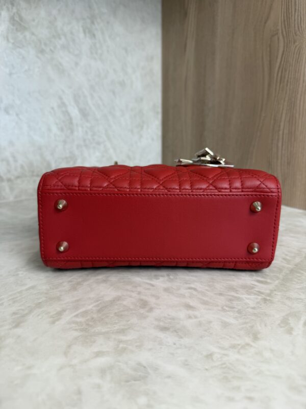 Christian Dior Lambskin Cannage Dioramour Heart Small Lady Dior Red