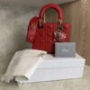 Christian Dior Lambskin Cannage Dioramour Heart Small Lady Dior Red