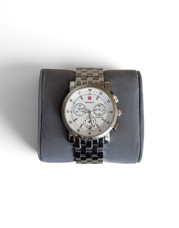 Michele Sport Sail Chronograph Stainless Steel 38mm White Chronograph Dial Watch