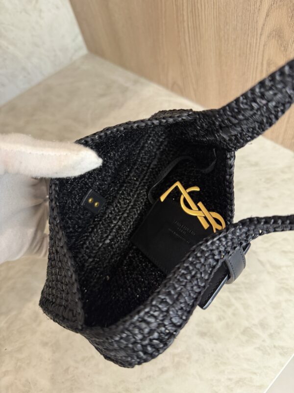 Saint Laurent (YSL) Le 5 a 7 Mini Raffia Noir