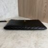 Saint Laurent (YSL) Calfskin Matelasse Chevron Monogram Document Holder Black
