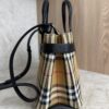 Burberry Goatskin Vintage Check Small Banner Tote Black